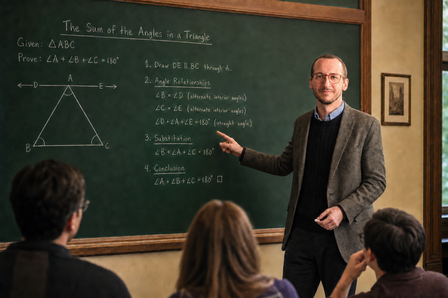 Deividi Pansera durante uma aula de matemática